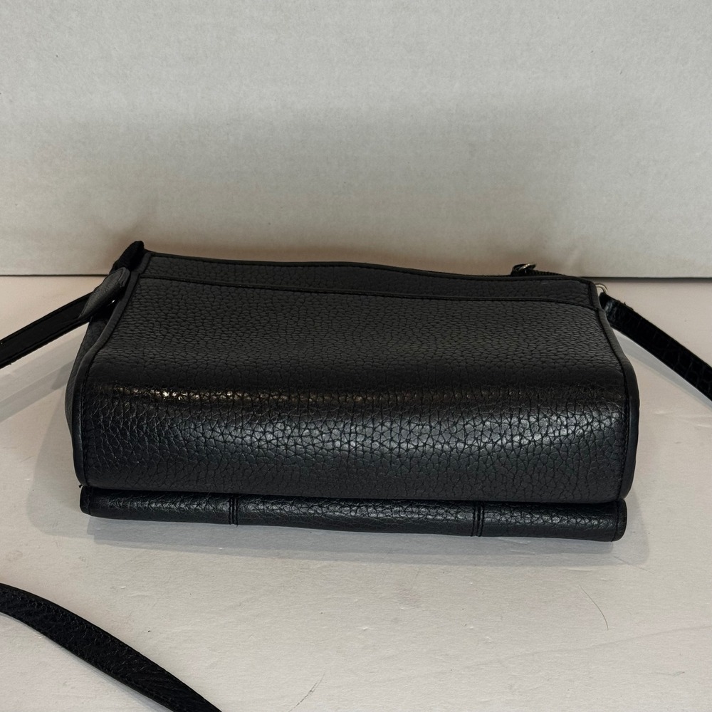 Brighton Black Leather‎ Crossbody Shoulder Bag Heart Lock Woven with Wallet - Picture 7 of 11